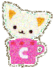 Kawaii Kitty In A Cup