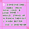 lyrics from pinks song who knew