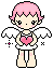 angel girl with pink heart