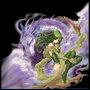 green haired girl with dragon