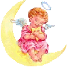 Angel baby in moon