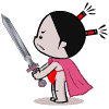 little girl with a sword