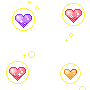 hearts in bubbles