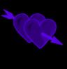Two Purple Arrowed Hearts