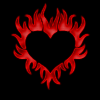 glowing blood flame heart