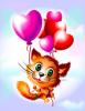 cat and balloons