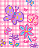 cute kawaii butterflies & flowers