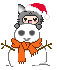cat with snowman