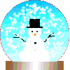 snowman in snow globe