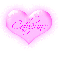 Catherine in a pink blinking heart