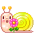 kawaii snail with flower