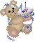 Bear with Cupcake and Name with Glitter