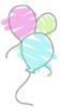 Pink,Green,Blue baloons