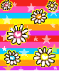 Rainbow stars and flowers
