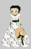 Betty Boop dressed in a green gone with the wind dress
