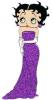Betty Boop in a long purple dress wwith white gloves