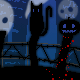 cat with ghosts